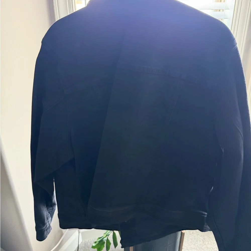 BNWT- Lane Bryant Plus Size- Black Stone Wash Denim Jacket- 24W